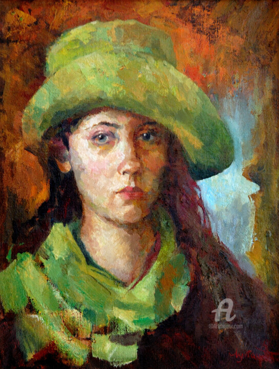 Self-portrait 绘画, 19.7x15.8 in