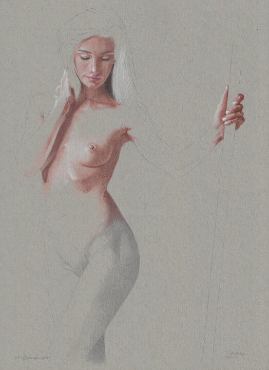 "Bo Kämpferin posiert (22:52)" 图画, 11.9x8.6 in