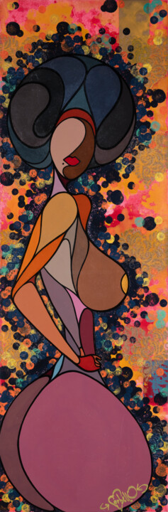 Femme Fière #2 绘画, 47.2x15.8 in