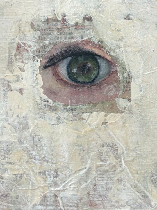 Peering through the lens of oppression, Acryl auf Leinwand 绘画, 8.1x8.1 in