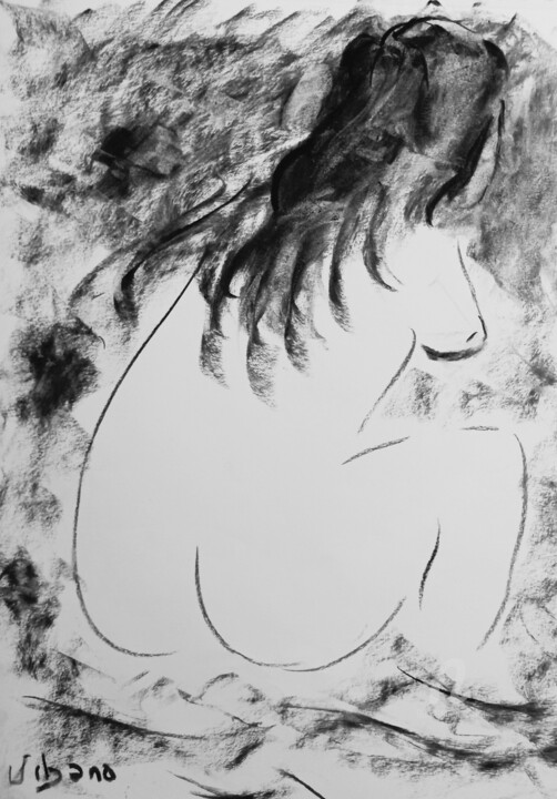 Brune aux seins nus 图画, 16.1x11.8 in