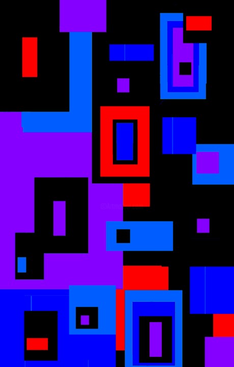 Digitale Kunst getiteld "Color Shift in Rect…" door Ken Lerner, Origineel Kunstwerk, 2D Digital Work