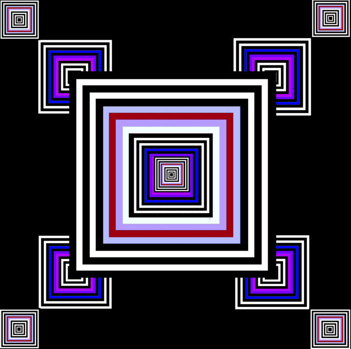 Color Shift in Squares 4 数字艺术, 23.9x24 in