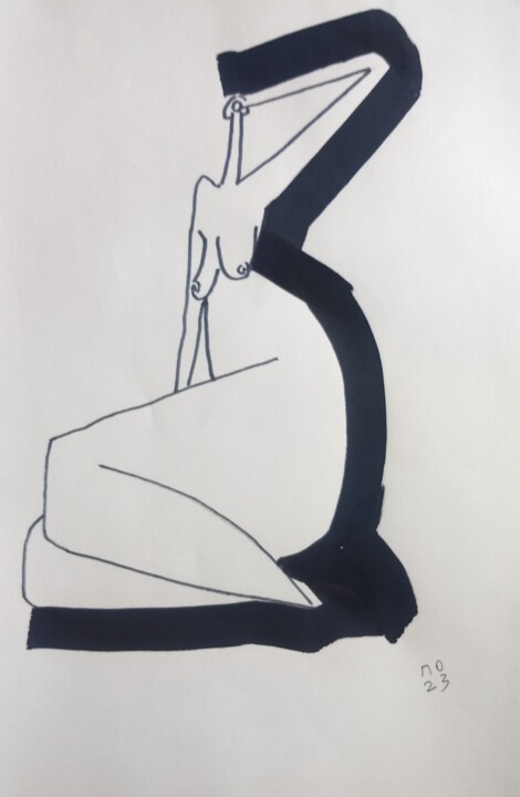 A sitting nude 8 绘画, 11.4x8.3 in