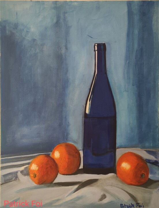 Painting titled "Nature morte boutei…" by Patrick Foi, Original Artwork, Acrylic Mounted on Wood Stretcher frame