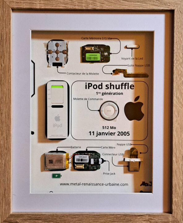 Vue Éclatée : iPod Shuffle 1ère Génération 512 Mo Colagens, 10,6x8,7 in