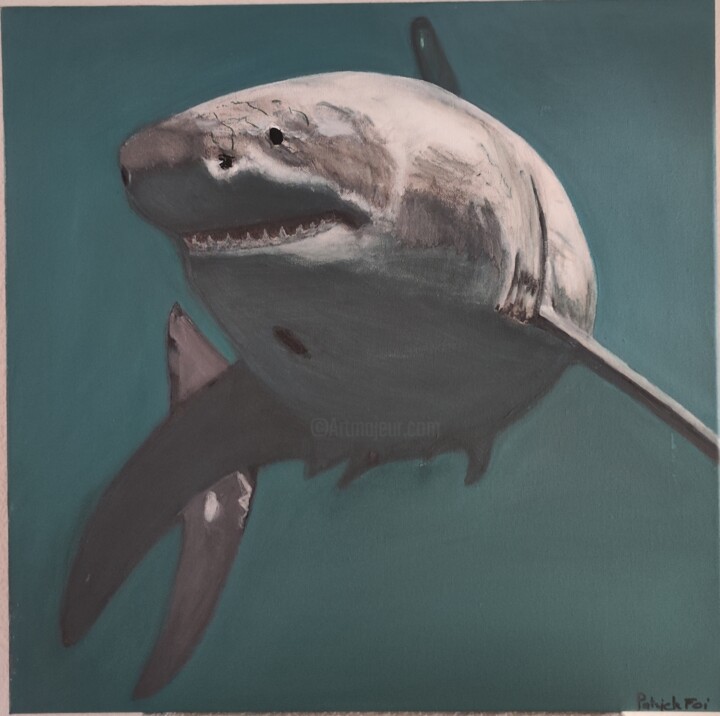 Requin blanc 绘画, 19.7x19.7 in