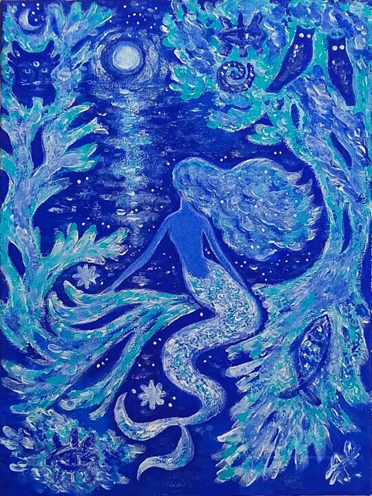 Dreams of Mermaid 绘画, 15.8x11.8 in
