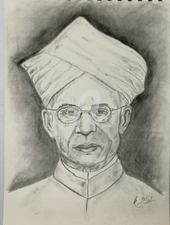 Drawing titled "portrait sketch of…" by Kunal Nandi, Original Artwork, Graphite