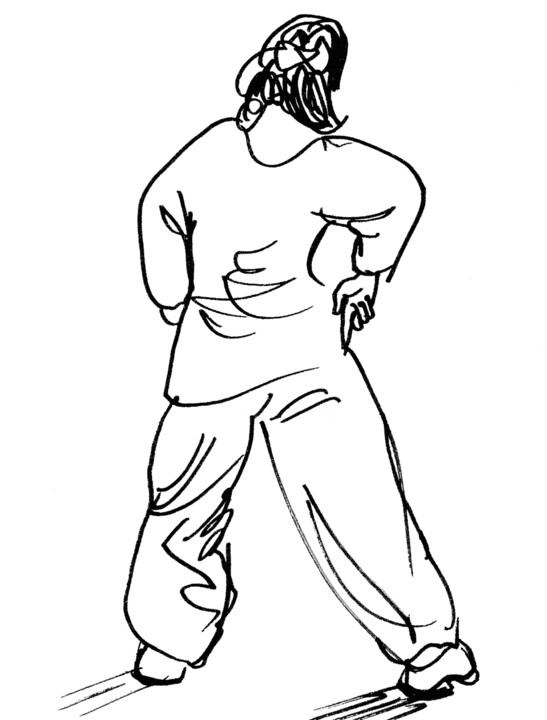 Dessin intitulée "Isa's Qigong at Le…" par Corinne Courlet, Œuvre d'art originale, Encre