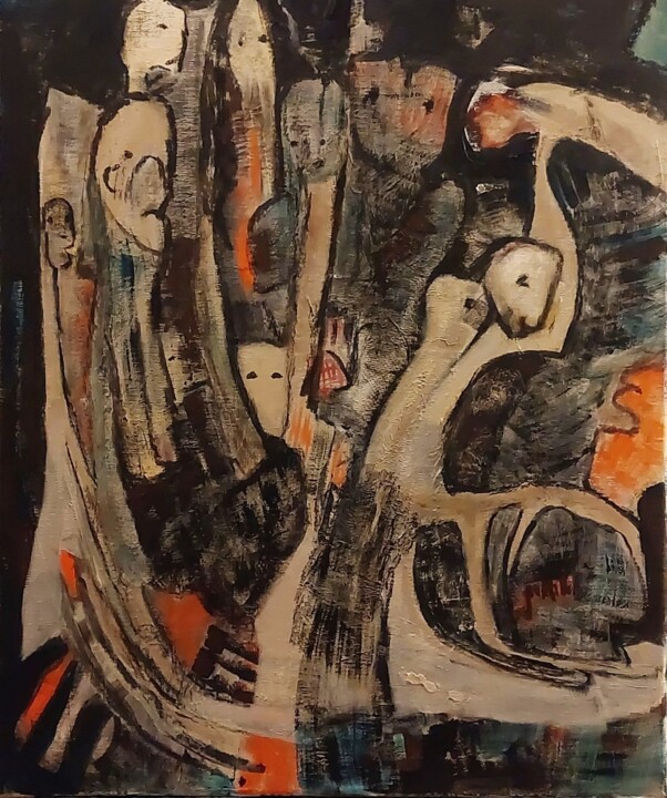 Monde en question. 绘画, 25.6x20.9 in