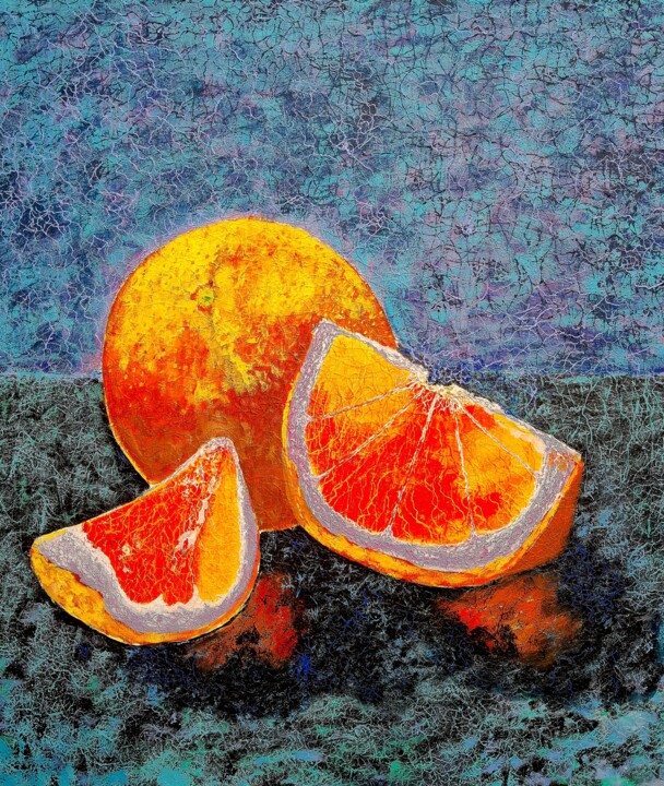 "Orange " 绘画, 27.6x23.6 in