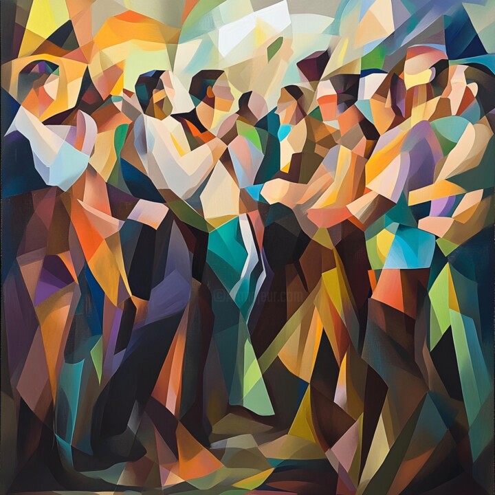 Digital Arts titled "Мужское диско" by Darya Artelis, Original Artwork, Digital Painting