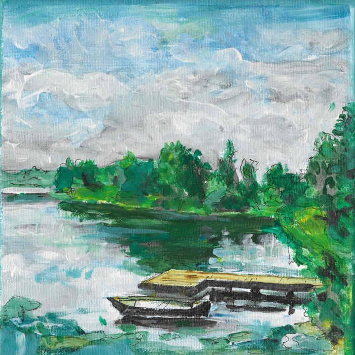 Ufer am Kellersee 绘画, 7.9x7.9 in