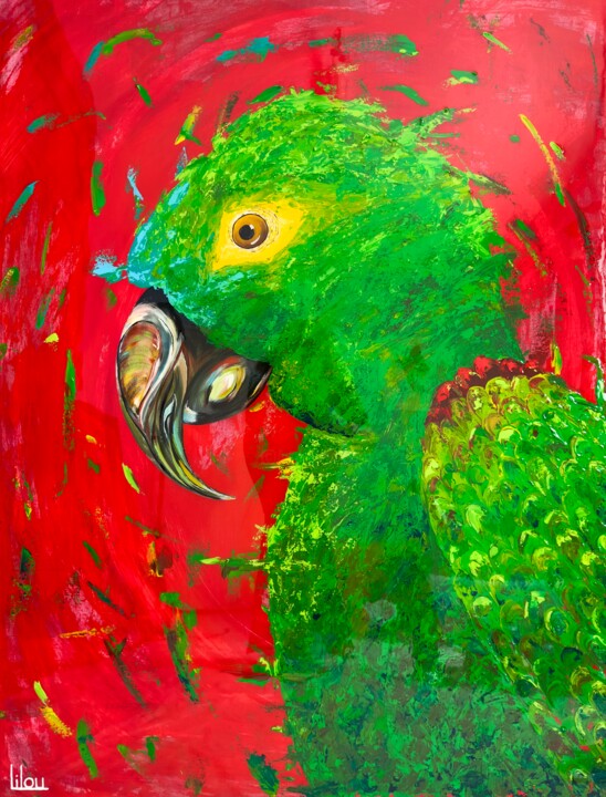 Perroquet amazone 绘画, 45.7x35 in