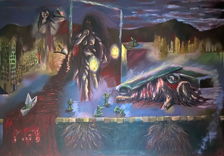 Les Erinyes 绘画, 44.7x63.4 in