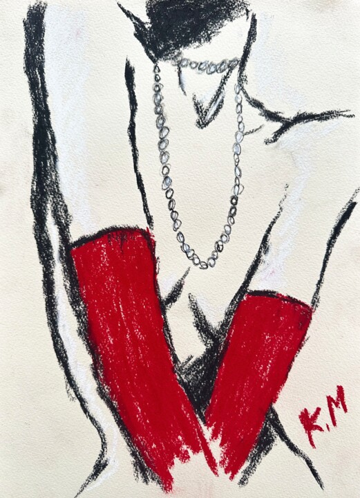 Madame sur le papier 绘画, 14.2x10.2 in