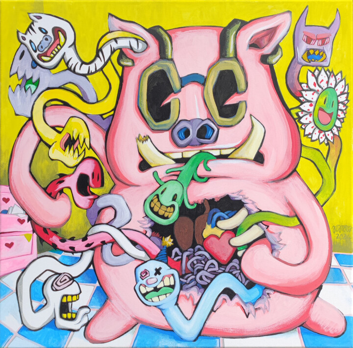 绘画,  27.6x27.6 in 