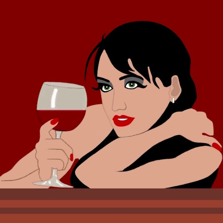 绘画 标题为“4am in a bar” 由Alain Maters, 原创艺术品, 丙烯 安装在木质担架架上