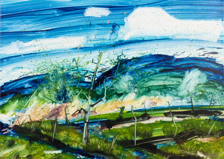 The vegetable garden and the clouds 绘画, 20.3x28.6 in