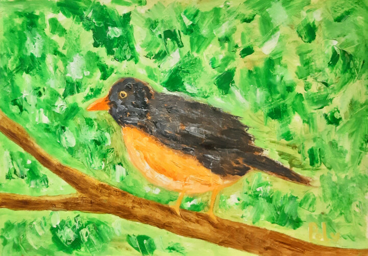 Birdie 绘画, 11.8x16.5 in