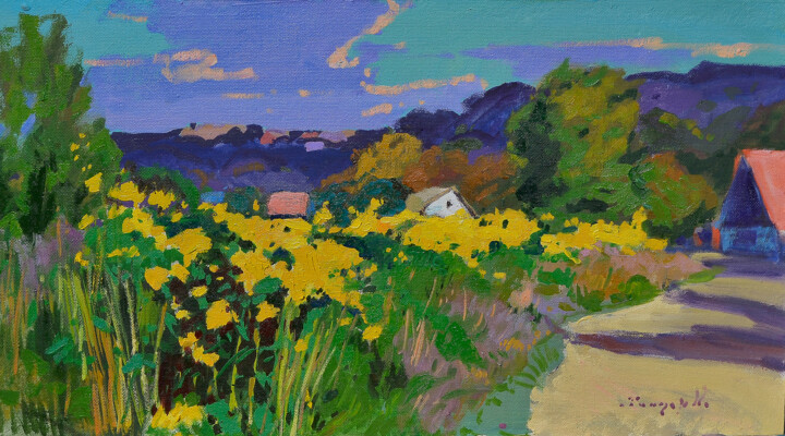 Sunny Flowers Pittura, 17,7x31,5 in