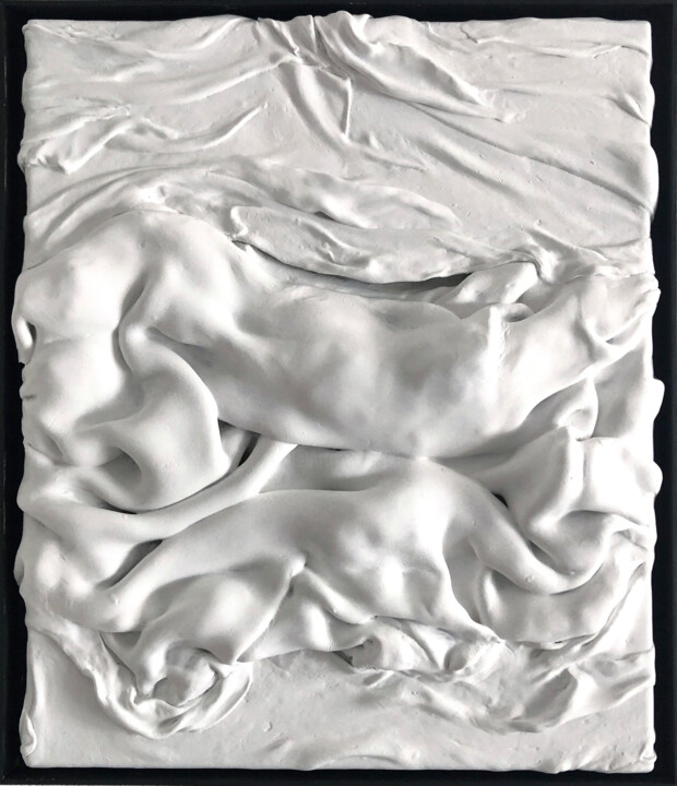 White waves. 雕塑, 22.4x19.7 in