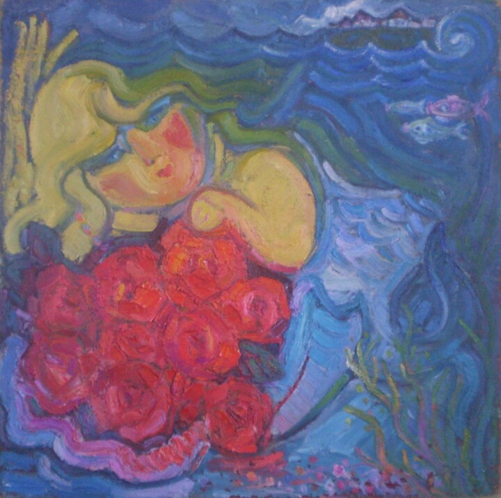 Русалка 绘画, 19.7x19.7 in