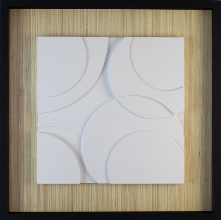 Italian style bassorilievo white Scultura, 19,7x19,7 in