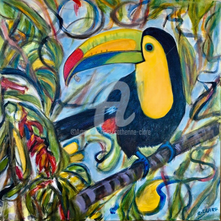 Toucan du Costa Rica 绘画, 23.6x23.6 in