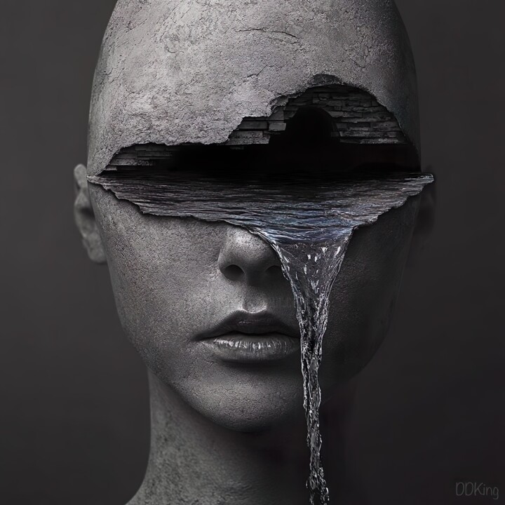 Digitale Kunst getiteld "The Overflow" door Ddking, Origineel Kunstwerk, AI gegenereerde afbeelding