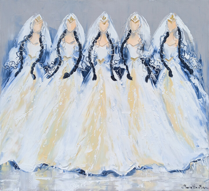 Dancers in White 绘画, 23.6x27.6 in