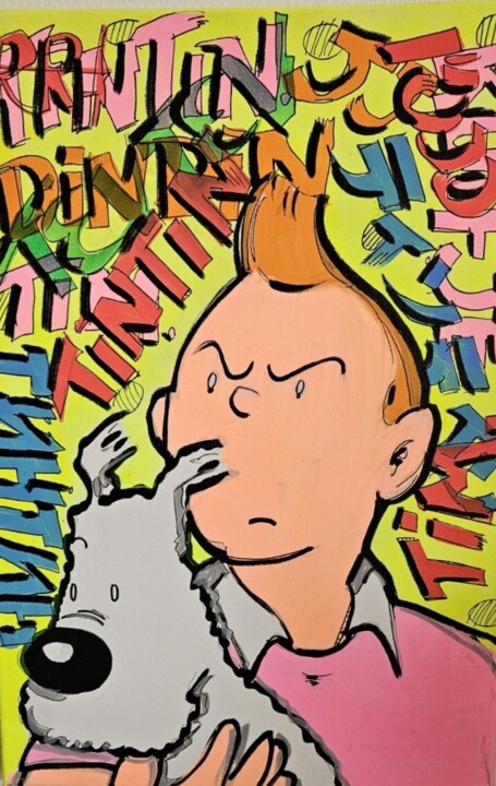 Painting titled "Belguim popart" by Art Hugo, Original Artwork, Acrylic Mounted on Wood Stretcher frame