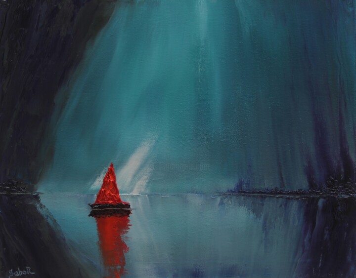 Red Sail 绘画, 16.1x20.1 in