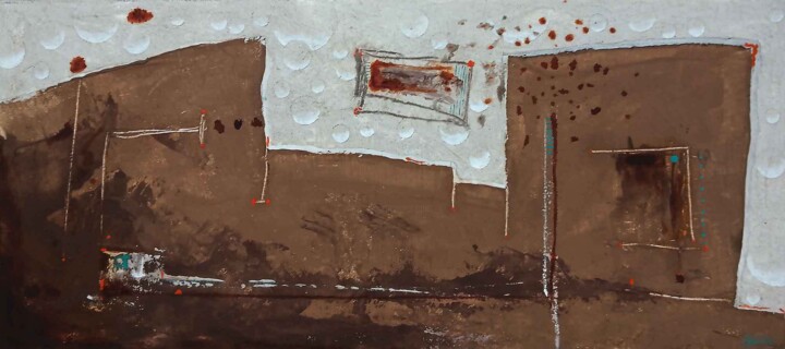 Siguiendo la luna 绘画, 16.1x36.6 in