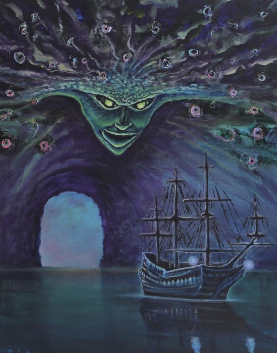 Scylla 绘画, 28.4x22.1 in