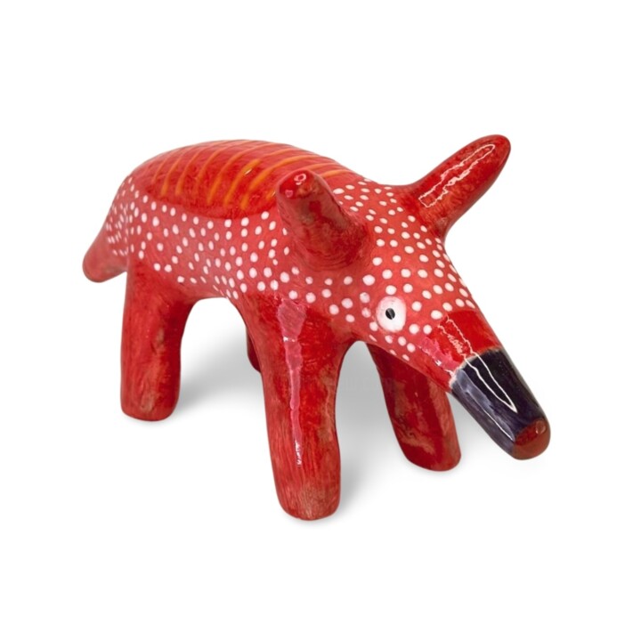 Deep Orange Anteater 雕塑, 3.5x7.9 in