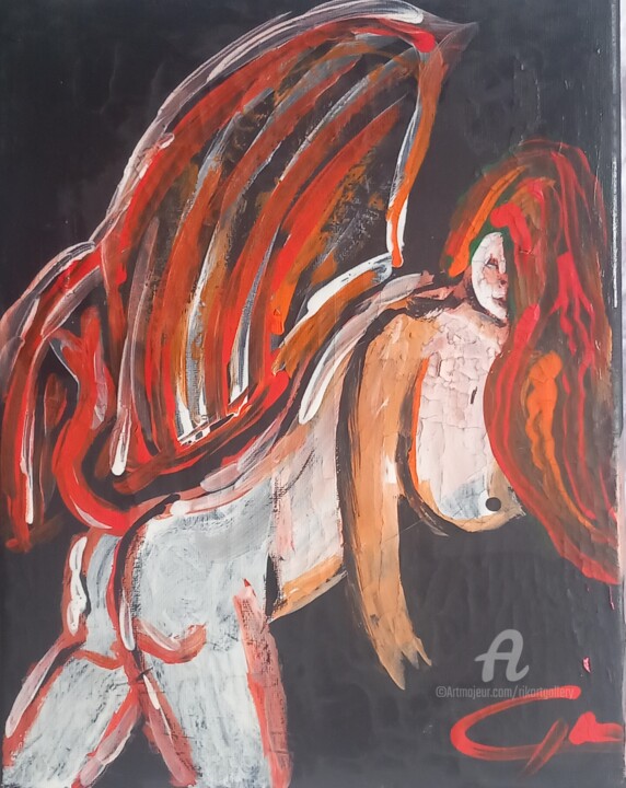 Painting "DarkAngel" 绘画, 11.8x9.5 in