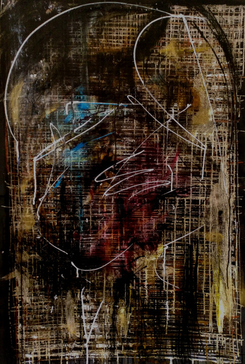 Grid #5 (self) 绘画, 36.2x23.6 in