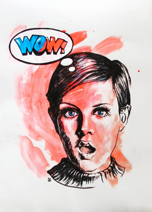 Twiggy WOW 绘画, 33.1x23.6 in