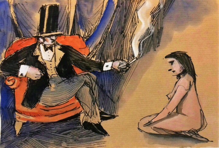 L'esclave soumis 绘画, 5.9x11.8 in