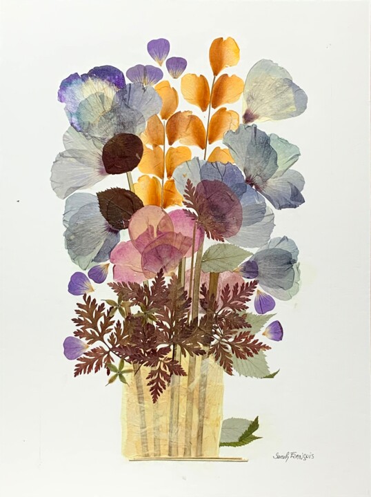Collages titled "CB-0488" by Sarah François, Original Artwork, Collages Mounted on Cardboard
