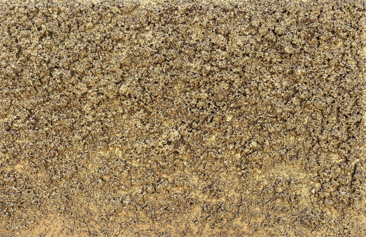 Golden 3D relief oil abstrack painring design interior Картина, 43,3x66,9 in