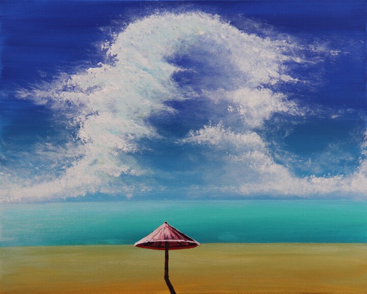 Umbrella Painting, 16.1x20.1 in