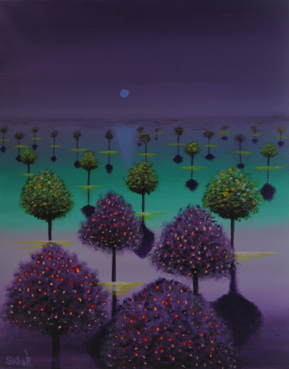Water Trees 绘画, 20.1x16.1 in