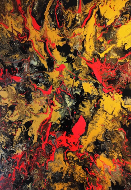 Painting titled "The impact on our e…" by Felix Günther, Original Artwork, Acrylic
