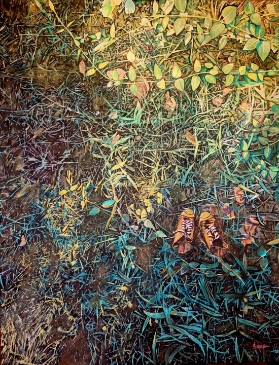 Painting titled "El abndono" by Jose Valcarcel Ausin, Original Artwork, Acrylic Mounted on Wood Stretcher frame