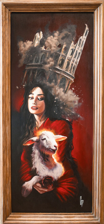Painting titled ""Rome"" by Mrs Steamcloudy, Original Artwork, Acrylic Mounted on Wood Panel