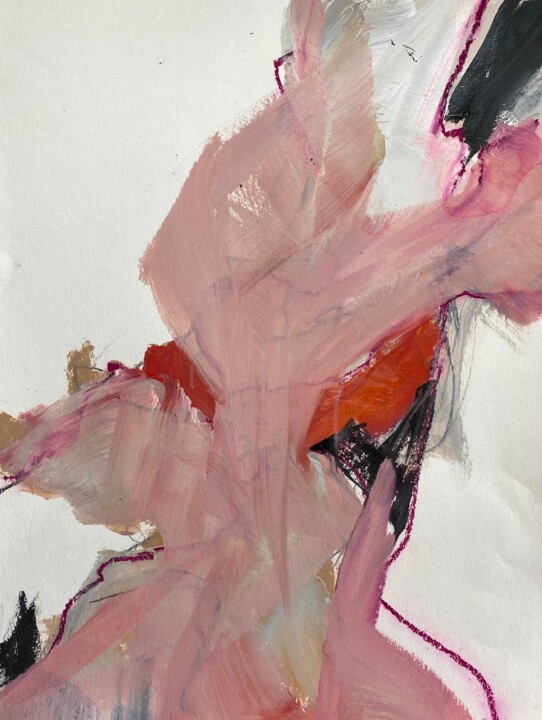 Painting titled "TRAIT DE VIE 2024 H" by Francoise Leblanc, Original Artwork, Acrylic