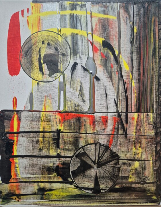 Peinture intitulée "l'homme du silence" par Armand Latournald, Œuvre d'art originale, Acrylique